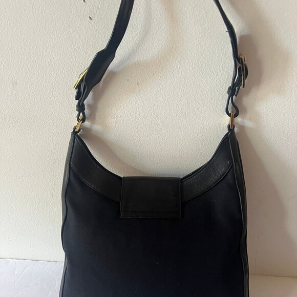 90\'S GUCCI VINTAGE JACKIE CANVAS LEATHER HOBO SATCHEL
